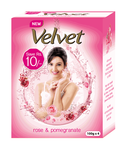 Velvet Soap Eco Pack Rose &amp; Pomegranate 400g