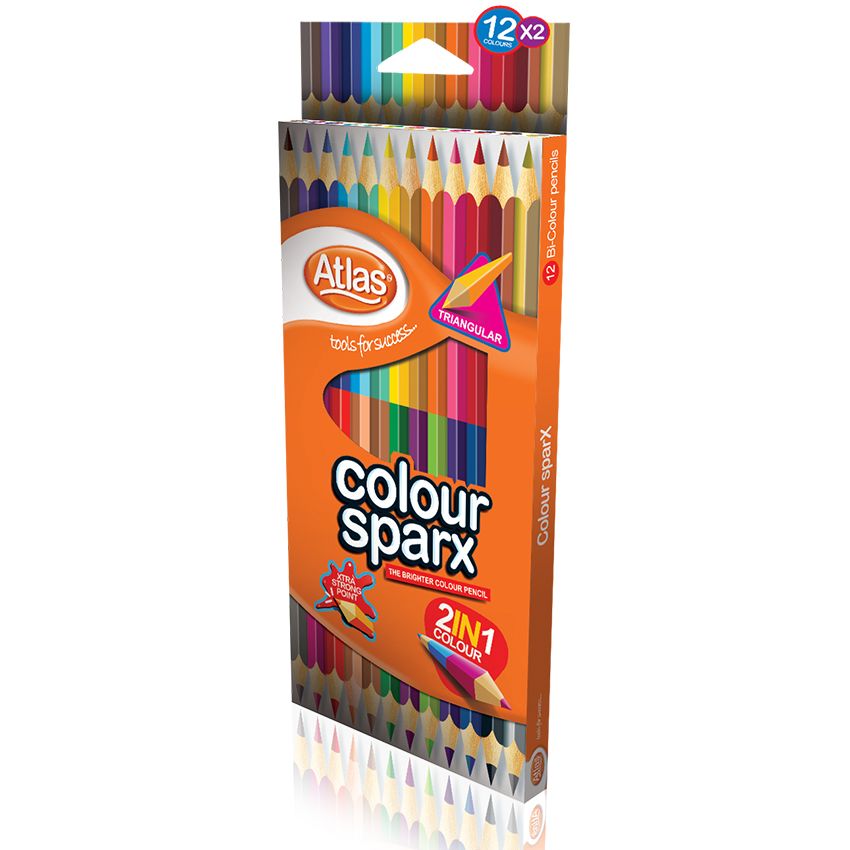 Atlas Color Pencil 12 SparX (24 Color - 2in1)
