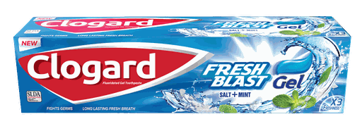 Clogard Toothpaste Freshblast Gel Salt &amp; Mint 120g