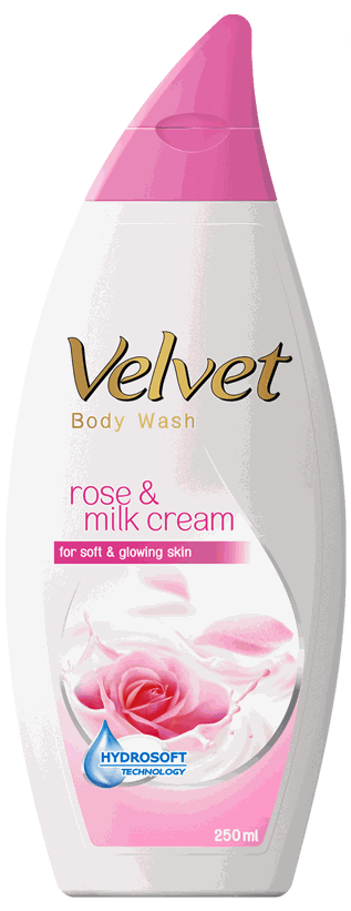Velvet Body Wash Rose &amp; Milk Cream 250ml