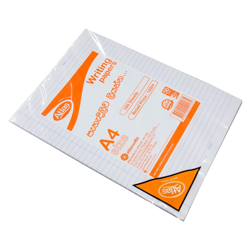 Atlas Writing Paper A4 56GSM 100 Sheets
